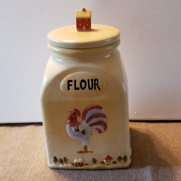 Ceramic Decorated Canister For Flour - Picture 1 of 6